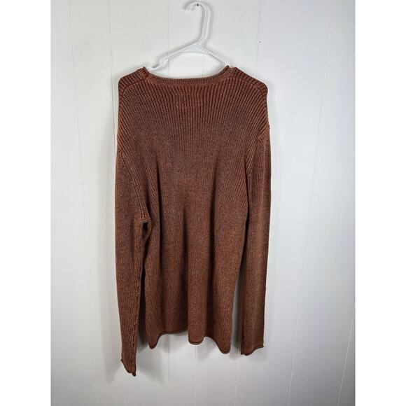 32 Bar Blues Sweater Mens XL Knit Crew Neck Pullover Orange Lagenlook Capsule - Picture 5 of 7